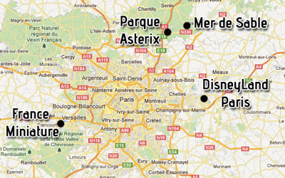 Mapa Parques Tematicos Paris
